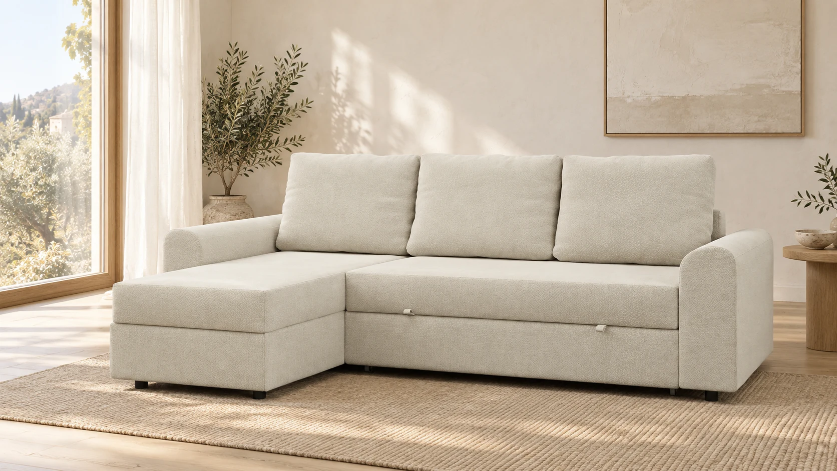 Sofá cama con chaise longue